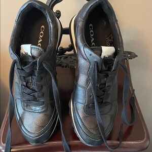 Coach Black Leather  Shoes